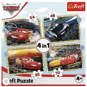 Trefl Puzzles - 4in1 - Ready, steady, go! / Disney Cars 3