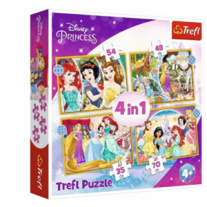 Trefl Puzzles - 4in1 - Happy day / Disney Princess