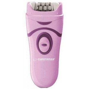 Epilator Esperanza COPACABANA EBD002V Violet, Detachable head - can be washed under running water 2 speed levels depilation, Power supply: batteries 3 x AAA (not included) Set contains: main device, brush to clean the head after use, protective cap, instr