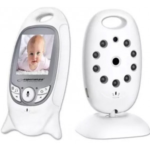 Baby monitor Esperanza GREGORIO EHM001, LCD 2.0", Range: 50m indoor, 260m outdoor, Automatic night vision, VOX function, Long battery life (up to 20 hours in VOX mode), Cable length of power adapter: 250 cm, 2 Power adapters, Multiple languages support (