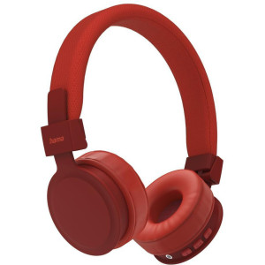 Hama 184087 "Freedom Lit" Bluetooth® Headphones, On-Ear, Foldable, with Microphone, red