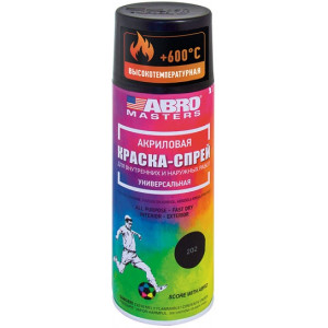 ABRO-MASTER SPH-202 Краска-спрей ABRO MASTERS ЧЕРНАЯ ВЫСОКОТЕМПЕРАТУРНАЯ 400 мл