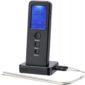 Xavax 110207 Digital Roasting Thermometer with Timer, Radio Sensor, 2 Probes