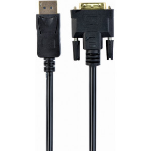 Cable  DP to DVI 3.0m, Cablexpert, CC-DPM-DVIM-3M, Black