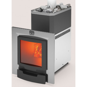 ТЕПЛОДАР Печь-каменка дровяная для бани Панорама РУСЬ-18 ЛНЗП ПРОФИ