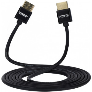 Cable 2Е HDMI 2.0 (AM/AM), Slim, High Speed, Alumium, 2m, black