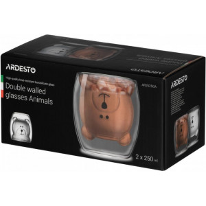 Набор чашек Ardesto Animals с двойными стенками AR2625GA