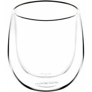Набор чашек Ardesto с двойными стенками для американо, 120 мл, H 7,5 см, 2 шт, боросиликатное стекло