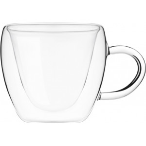 Набор чашек с ручками Ardesto с двойными стенками, 250 мл, H 9,5 см, 2 шт, боросиликатное стекло