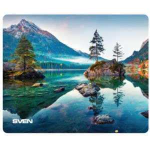 Mouse Pad Sven MP-02 Lake, 220х180х2mm, Low-friction surface, Anti-slip natural rubber base