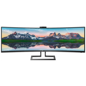 48,8" PHILIPS 499P9H,Curved-VA,5120x1440,60Hz,60Hz,AdaptiveSync,5ms,450cd,HDMI+DP+LAN,WebCAM,Spkrs,