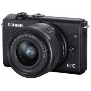 DC Canon EOS M200, Black & EF-M 15-45mm f/3.5-6.3 IS STM KIT (Streaming Kit)