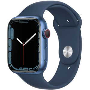 Apple Watch Series 7 45mm MKJT3 GPS + LTE  Blue Aluminium Case with Abyss Blue Sport Band