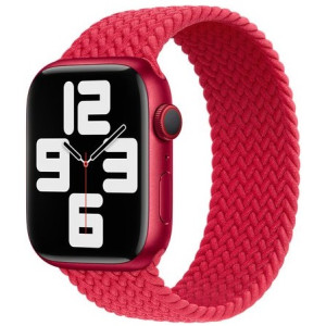 Apple Watch Series 7 45mm. MKMN3 GPS RED Aluminum Case with  Red braided solo loop