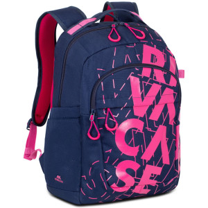 Backpack Rivacase 5430, for Laptop 15,6" & City bags, Dark Blue/Pink