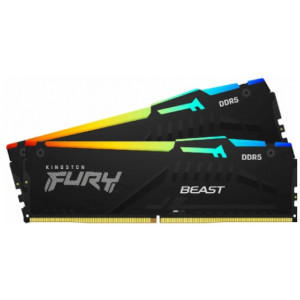 32GB DDR5-6000MHz  Kingston FURY Beast RGB (Kit of 2x16GB) (KF560C40BBAK2-32), CL40-40-40, 1.35V,Blk