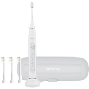 Electric Toothbrush Polaris PETB 0503 TC, toothbrush, rechargeable battery, rotating cleaning mode, timer 2 min,  app control, charging station. white