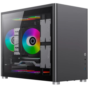 Case mATX GAMEMAX SPARK, w/o PSU, 1xUSB3.0, 1xType-C, Dual Tempered Glass, Black