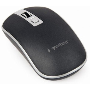 Wireless Mouse Gembird MUSW-4B-06-BS  800-1600 dpi, 4 buttons, Ambidextrous, 1xAA, Black/Silver