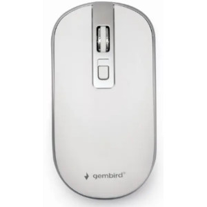 Wireless Mouse Gembird MUSW-4B-06-WS, 800-1600 dpi, 4 buttons, Ambidextrous, 1xAA, White/Silver