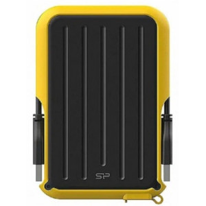 2.5" External HDD 1.0TB (USB3.2)  Silicon Power Armor A66, Black/Yellow, Rubber + Plastic, Military-Grade Protection MIL-STD 810G, IPX4 waterproof, Advanced internal suspension system keeps the hard drive safe from drops and bumps