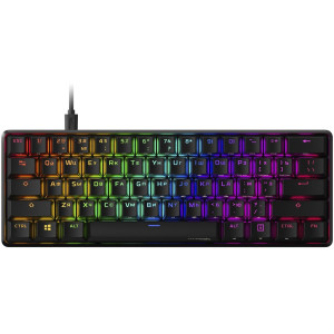 HYPERX Alloy Origins 60 Black Mechanical Gaming Keyboard (RU), Mechanical keys (HyperX Red key switch) Backlight (RGB), Petite 60% form factor, Ultra-portable design, Full aircraft-grade aluminum body,  USB