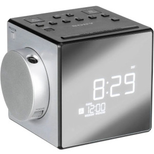 SONY ICF-C1PJ, Gray, Clock Radio with Time Projector, AM/FM