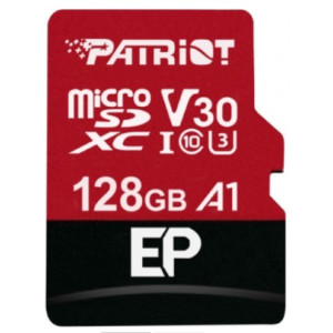128GB microSD Class10 UHS-I A1 (V30) + SD adapter  Patriot LX Series microSD, Read: 90Mb/s, Write: 80Mb/s