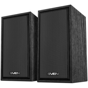 SVEN SPS-509 Black, 2.0 / 2x3W RMS, USB or 5V DC power supply, volume control, wooden, 1.57", Black