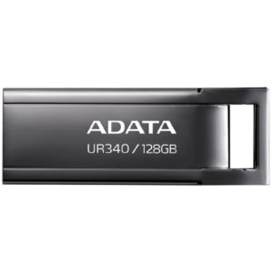 128GB USB3.1 Flash Drive ADATA UR340, Black, Metal Case, Slim Capless, Keychain (R:Up to 100 MB/s)