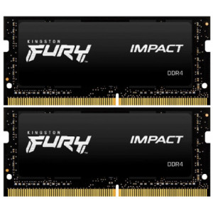 64GB (Kit of 2*32GB) DDR4-3200 SODIMM  Kingston FURY® Impact, PC25600, CL20, 2Rx8, 1.2V Intel® XMP 2.0 (Extreme Memory Profiles)