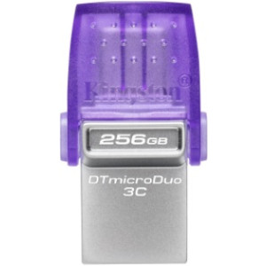 256GB USB3.2  Kingston DataTraveler microDuo 3C, Purple, USB-C + USB-A, Ultra-small (Read 200 MByte/s, Write 50 MByte/s)