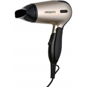 Uscător de păr Ardesto HD-503T дорожный/1200 Вт/складная ручка/2 скорости/2 темпер. режима/золотисто-черный