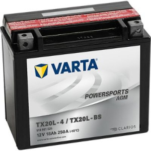 VARTA 518901025I314 Аккумулятор   12V 18AH 250A(EN) клемы 0 (177x88x156) YTX20L-BS AGM