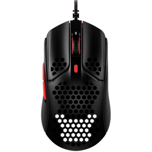 HYPERX Pulsefire Haste Gaming Mouse, Black/Red, Ultra-light hex shell design, 400–16000 DPI, 4 DPI presets, Pixart PAW3335 Sensor, Split-button design for extra responsiveness, Per-LED RGB lighting, USB, 80g