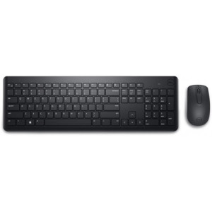Wireless Keyboard & Mouse Dell KM3322, Multimedia keys, Sleek lines, Compact size, 2xAA/2xAAA, Black