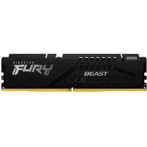 8GB DDR5-4800 Kingston FURY® Beast DDR5, PC38400, CL38, 1.1V, 1Rx16, Auto-overclocking, Asymmetric BLACK low-profile heat spreader, Intel XMP 3.0 Ready (Extreme Memory Profiles)