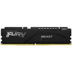 8GB DDR5-5600  Kingston FURY® Beast DDR5, PC44800, CL40, 1.25V, 1Rx16, Auto-overclocking, Asymmetric BLACK low-profile heat spreader, Intel XMP 3.0 Ready  (Extreme Memory Profiles)
