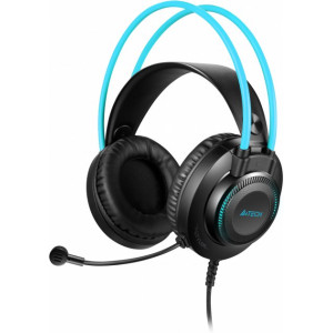 Headset A4tech FH200i, 50mm driver, 20-20kHz, 16 Ohm, 100dB, 3.5mm, 1.8m, Black/Blue