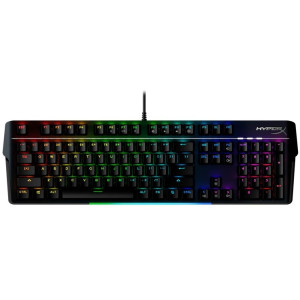 HYPERX Alloy MKW100 Mechanical Gaming Keyboard (RU), Black, Mechanical keys (TTC Red - Linear switch) Dynamic RGB Lighting Effects, Durable Aluminum Frame, Ultra-portable design, Detachable wrist rest, USB