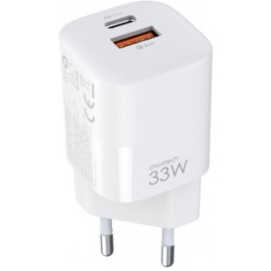 Wall Charger CHOETECH, PD5006 A+C dual port 33W, White