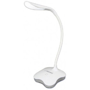 Desk Lamp Esperanza MIMOSA ELD105W White, 14 LED’s, Touch switch, 3 levels of brightness, Night light, Light color: 5500K, Flexible arm, Illuminated stand, Built-in eye protection filter, Power: 3W, The angle of incidence of light: 120%, Power supply: USB