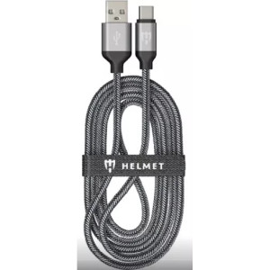 Helmet Cable USB to Lightning Nylon 2m, White/Black 