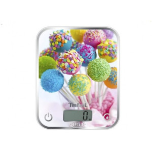 Kitchen Scale Tefal BC5121V1, Glass platform, max 5kg, LCD display,  batteries 2 х AAA, Colourful