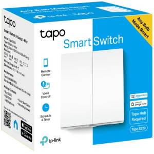 TP-Link Wireless Smart Light Switch Tapo S220, White, 2-Gang