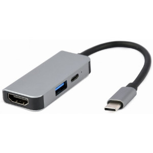 Docking Station Gembird A-CM-COMBO3-02, USB 3.1, HDMI, PD 87W, Metal housing