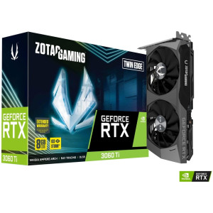 ZOTAC GeForce RTX 3060 Ti Twin Edge LHR 8GB GDDR6, 256bit, 1665/14000Mhz, Ampere, PCIeX16 4.0, Dual Fan / IceStorm 2.0, 1xHDMI, 3xDisplayPort, Active Fan Control, Direct GPU Contact, FireStorm, Metal Wraparound Backplate, Medium Pack