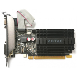 ZOTAC GeForce GT710 2GB GDDR3, 64bit, 954/1600Mhz, Active Cooling, Single Fan with heatsink, 1 Slot, HDCP, VGA, DVI-D, HDMI, Low Profile, 2x Low profile bracket included, Lite Pack