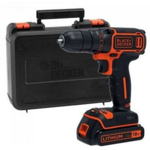 Drill/Driver Black+Decker (BDCDC18KB-QW) 18V Li-Ion 2x1.5 Ah + Kitbox, LED, 0-650 rpm, 30 Nm