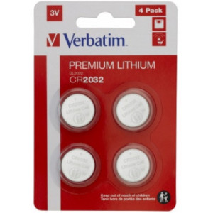 Verbatim Lithium Battery CR2032 3V, 4 Pack